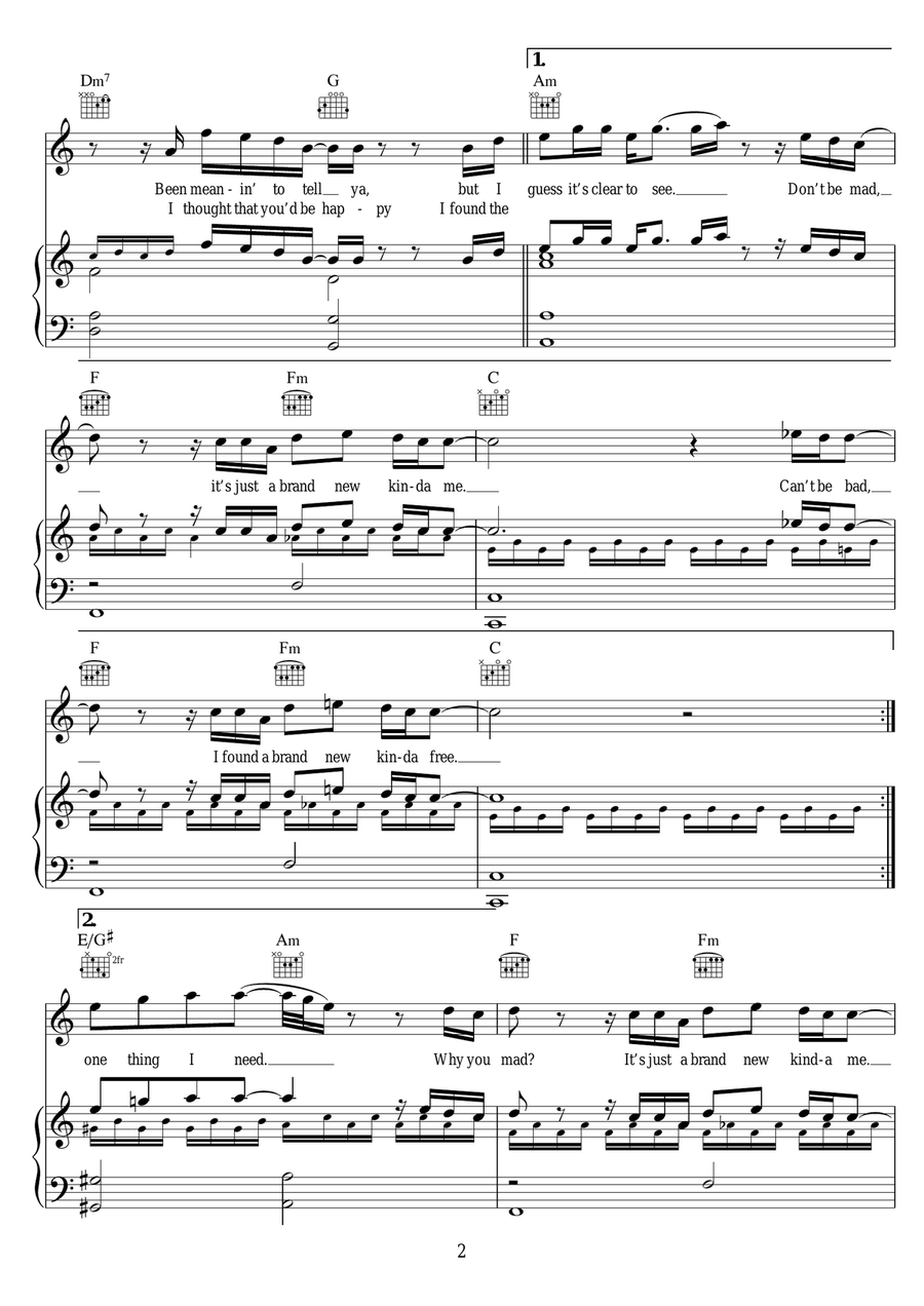 Brand New Me Brand New Me Piano, Vocal scores gallery preview page 2