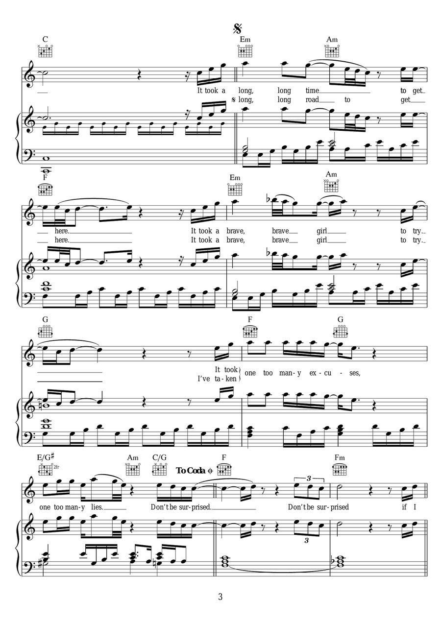 Brand New Me Brand New Me Piano, Vocal scores gallery preview page 3