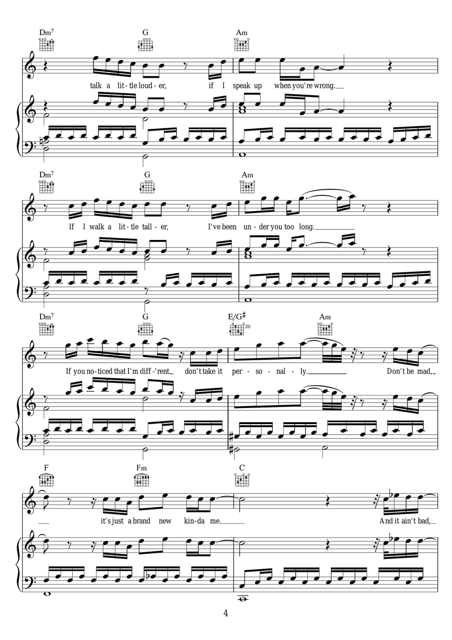 Brand New Me Brand New Me Piano, Vocal scores gallery preview page 4