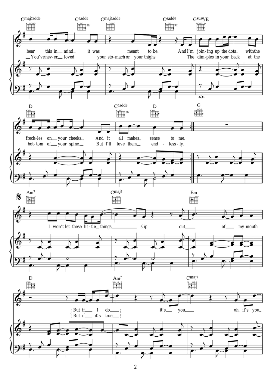 Little Things Little Things Piano, Vocal scores gallery preview page 2