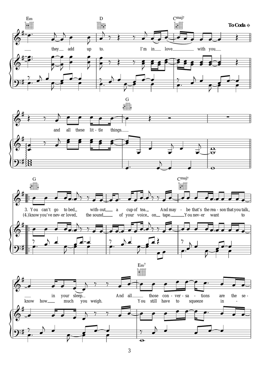 Little Things Little Things Piano, Vocal scores gallery preview page 3