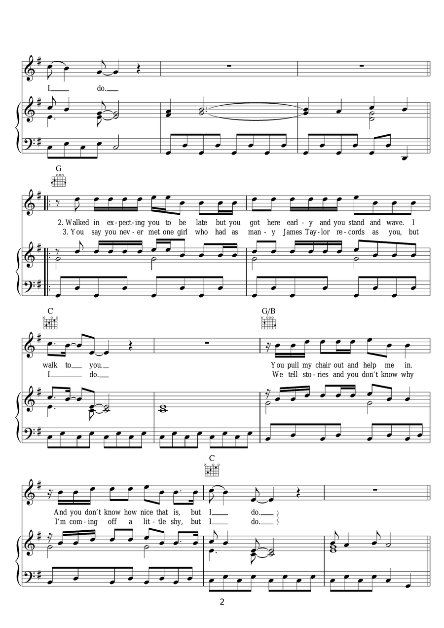 Begin Again Begin Again Piano, Vocal scores gallery preview page 2