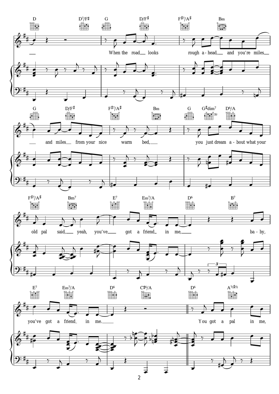 You've Got A Friend In Me (from Toy Story) Piano, Vocal scores gallery preview page 2