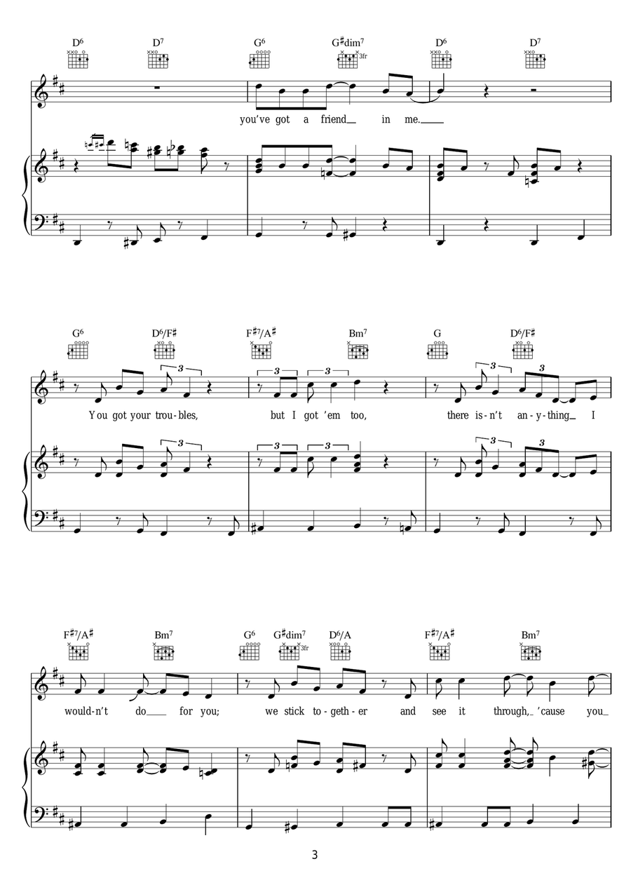 You've Got A Friend In Me (from Toy Story) Piano, Vocal scores gallery preview page 3