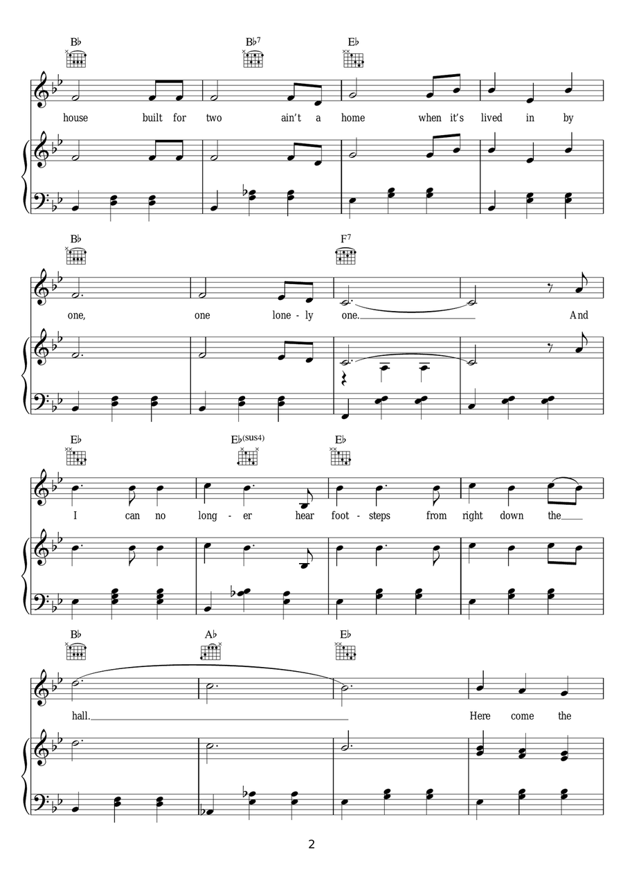 Bitter They Are Harder They Fall Piano, Vocal scores gallery preview page 2