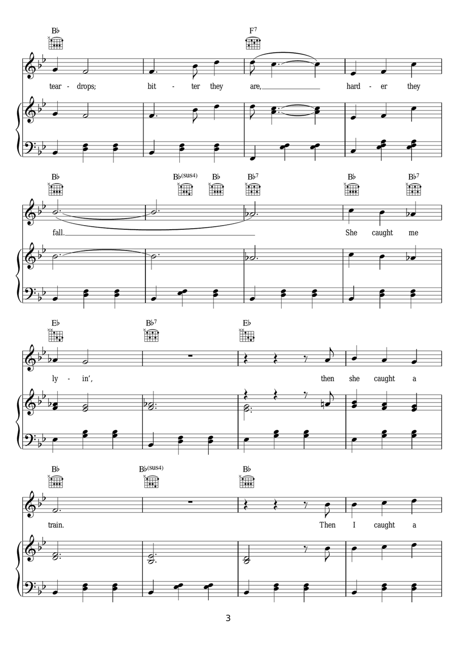 Bitter They Are Harder They Fall Piano, Vocal scores gallery preview page 3