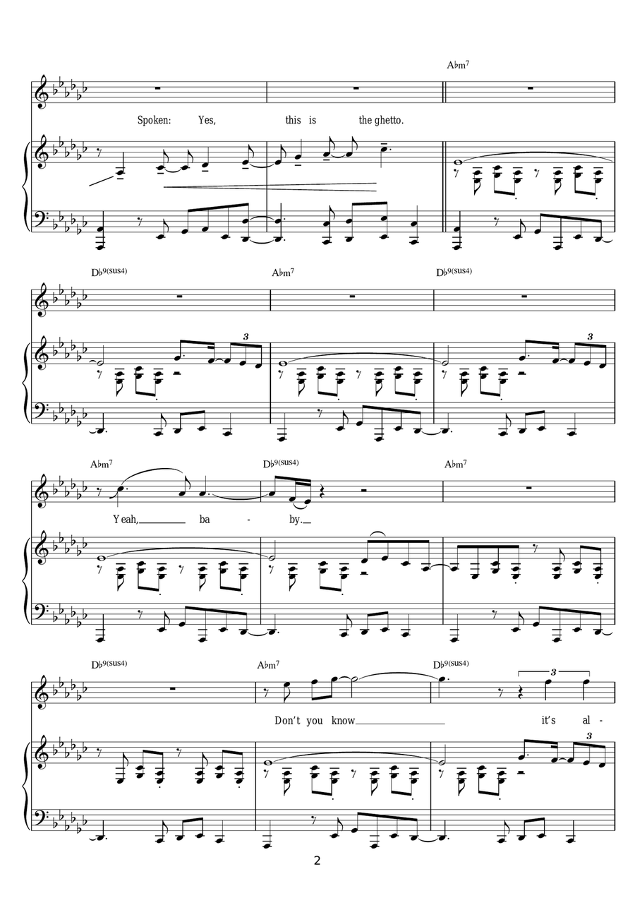 The Ghetto The Ghetto Piano, Vocal scores gallery preview page 2