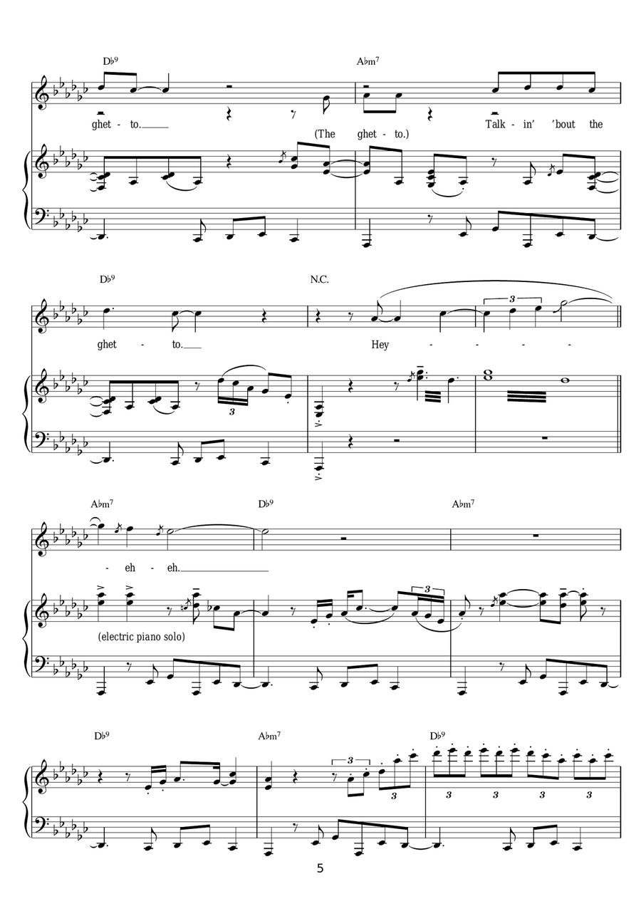 The Ghetto The Ghetto Piano, Vocal scores gallery preview page 5