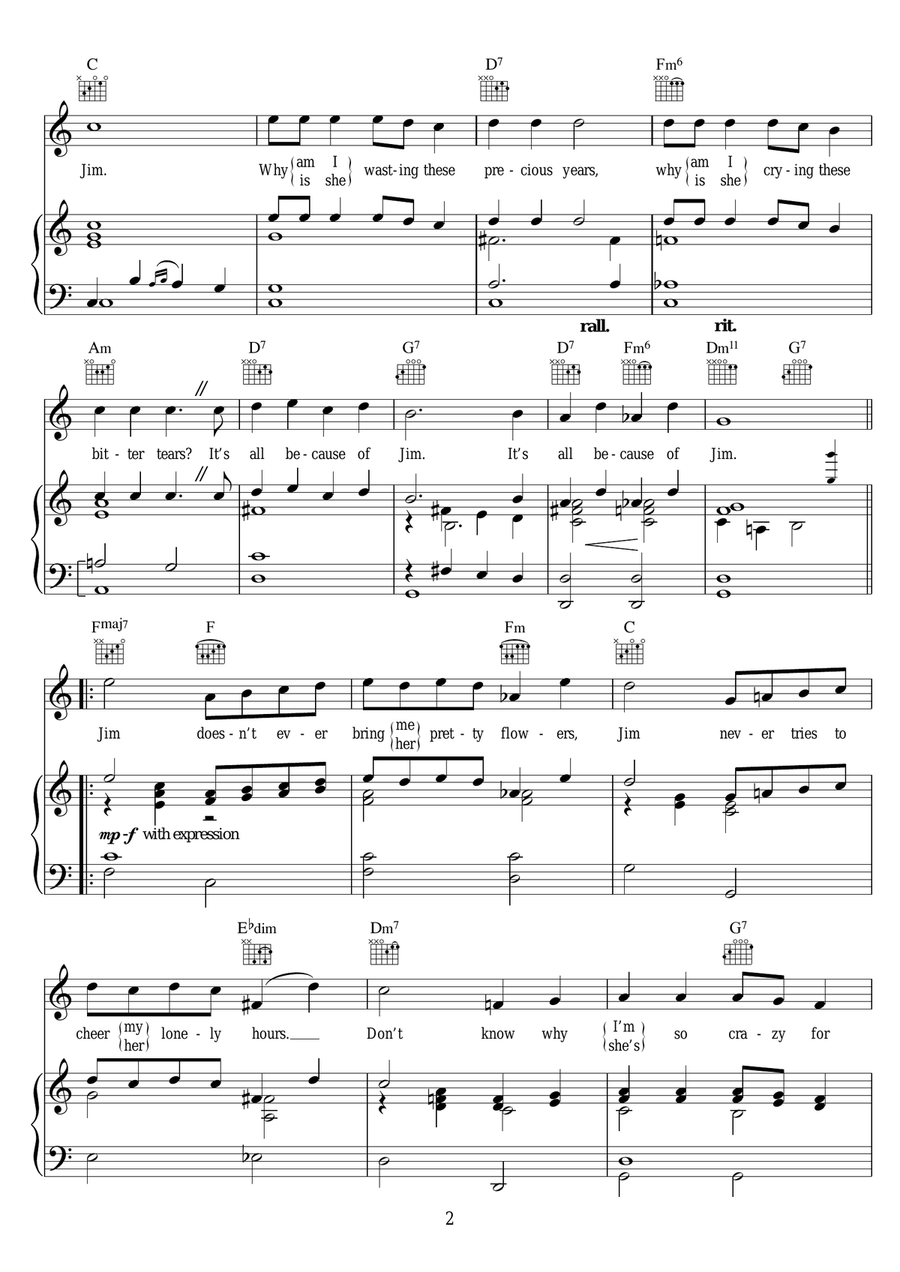 Jim Jim Piano, Vocal scores gallery preview page 2