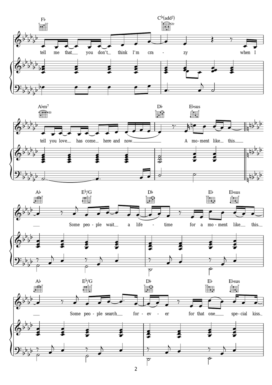 A Moment Like This A Moment Like This Piano, Vocal scores gallery preview page 2