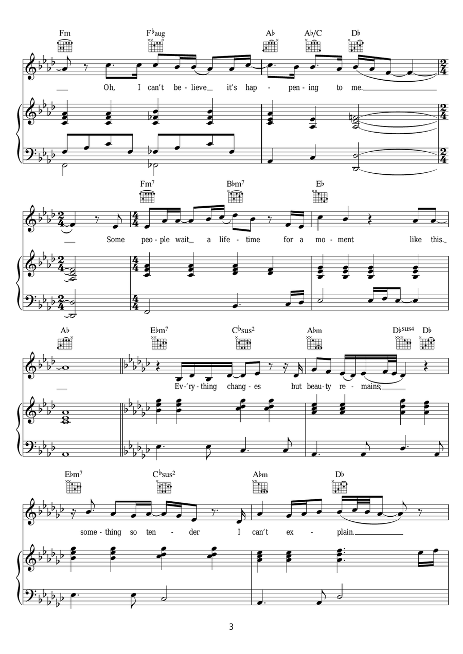 A Moment Like This A Moment Like This Piano, Vocal scores gallery preview page 3