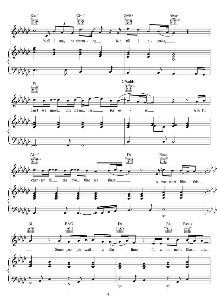 A Moment Like This A Moment Like This Piano, Vocal scores gallery preview page 4