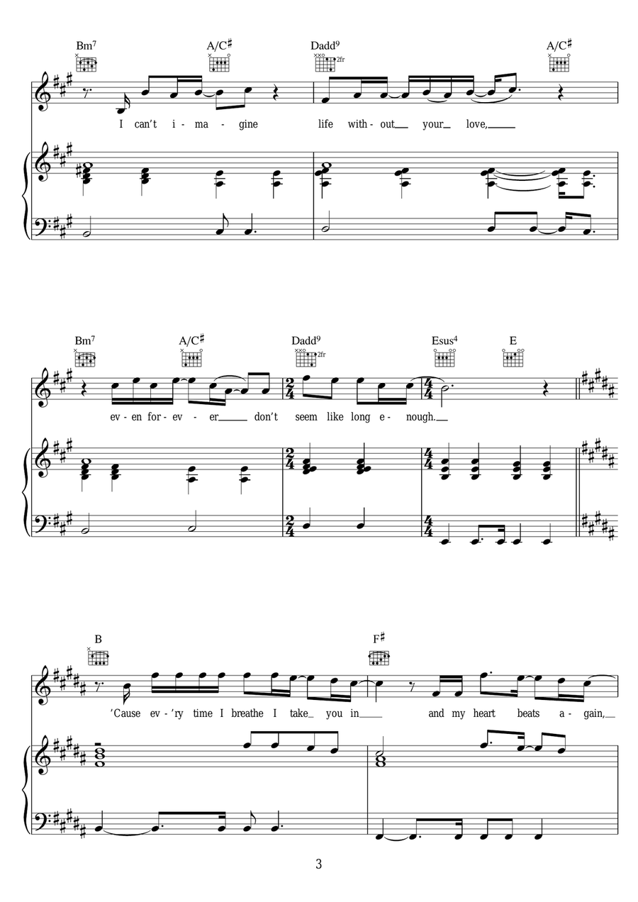 Drowning Drowning Piano, Vocal scores gallery preview page 3