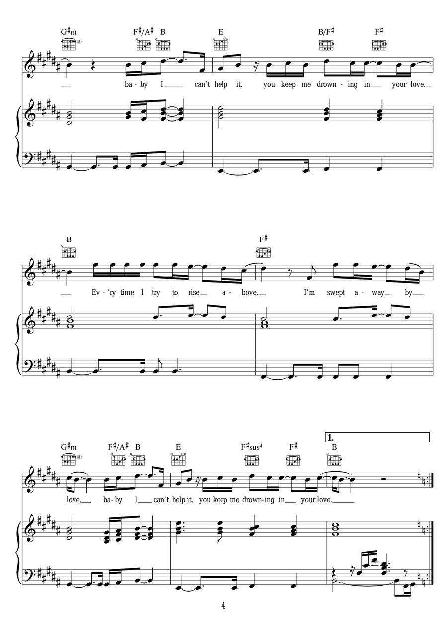Drowning Drowning Piano, Vocal scores gallery preview page 4