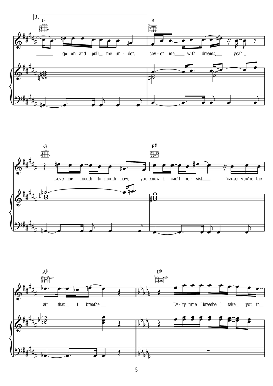 Drowning Drowning Piano, Vocal scores gallery preview page 5