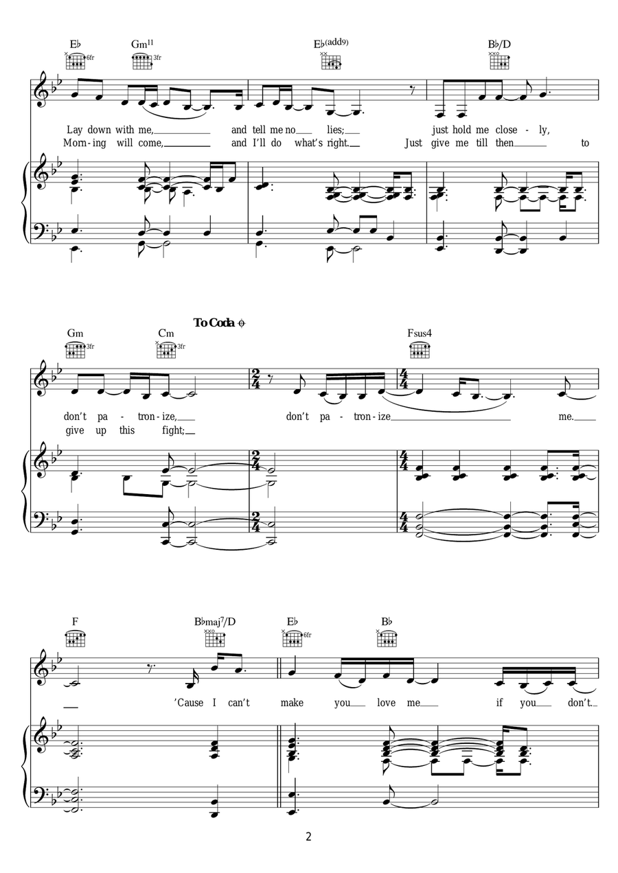I Can't Make You Love Me I Can't Make You Love Me Piano, Vocal scores gallery preview page 2