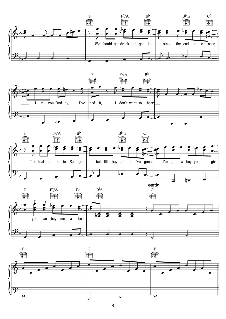 The Heat Is On In Saigon The Heat Is On In Saigon Piano, Vocal scores gallery preview page 3