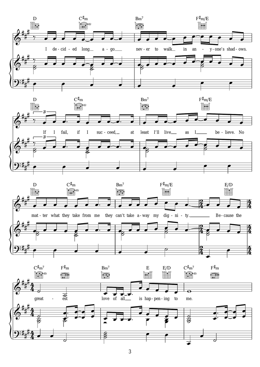 The Greatest Love Of All The Greatest Love Of All Piano, Vocal scores gallery preview page 3