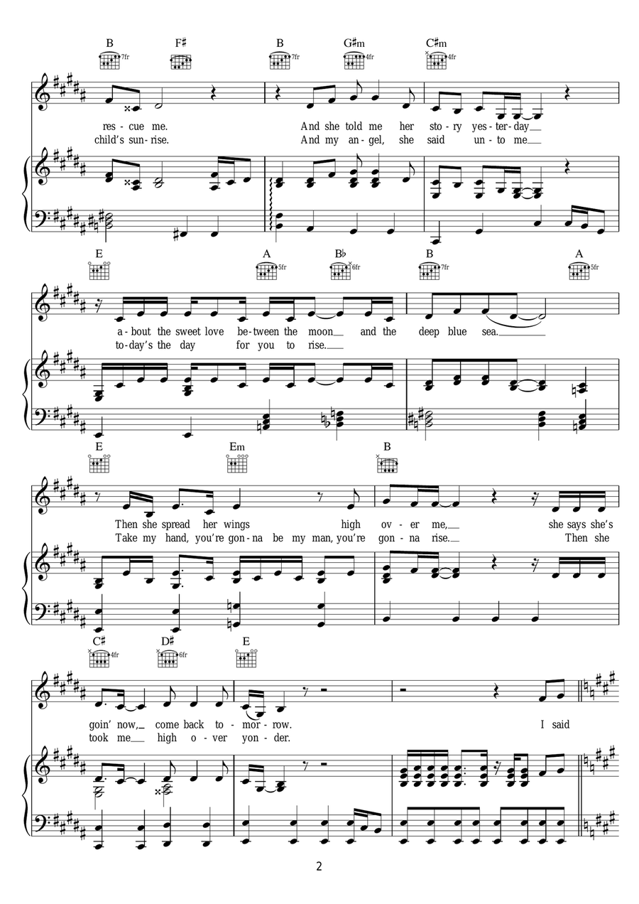Angel Angel Piano, Vocal scores gallery preview page 2