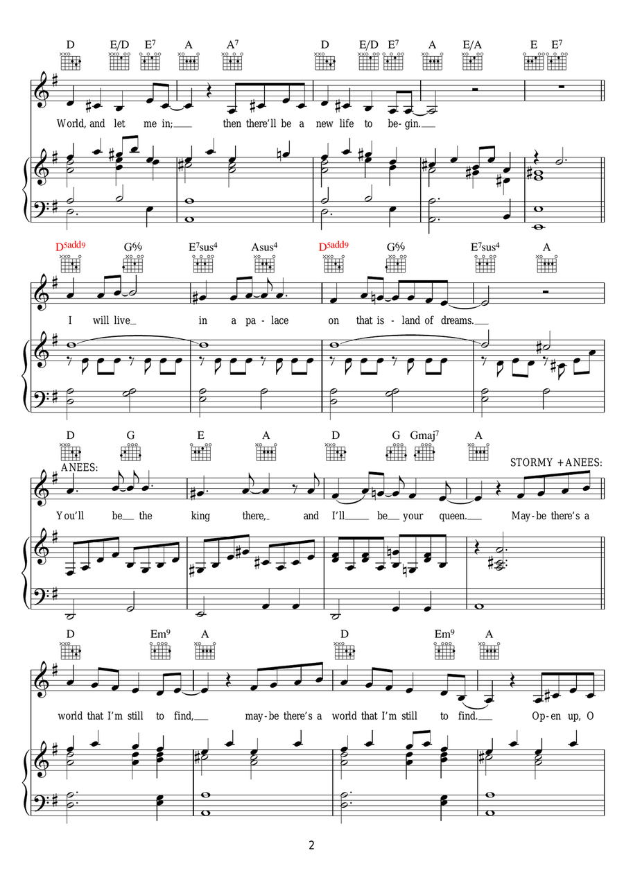 Maybe There's A World (from the musical 'Moonshadow') Piano, Vocal scores gallery preview page 2