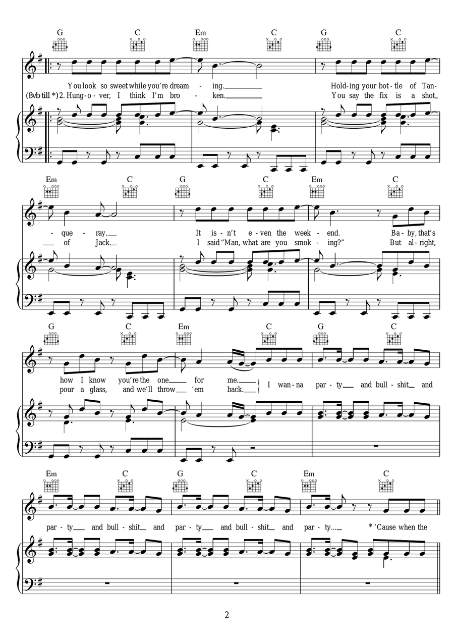 How We Do (Party) How We Do (Party) Piano, Vocal scores gallery preview page 2