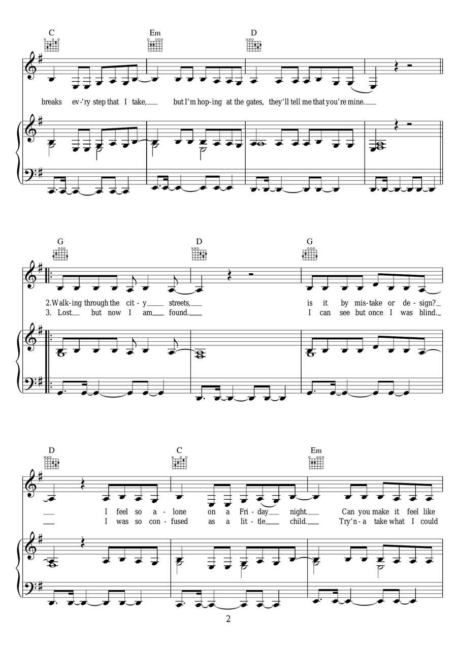 Born To Die Born To Die Piano, Vocal scores gallery preview page 2