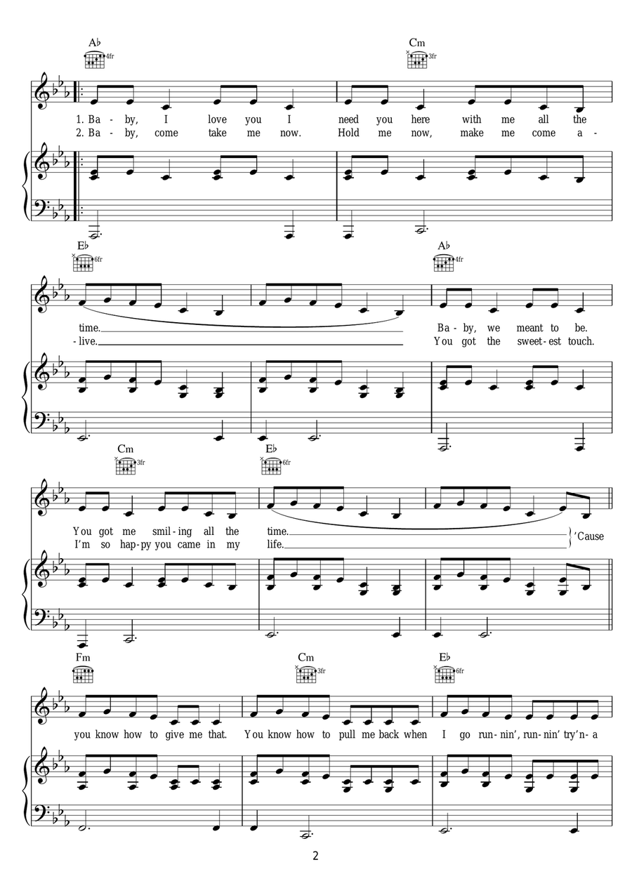 You Da One You Da One Piano, Vocal scores gallery preview page 2