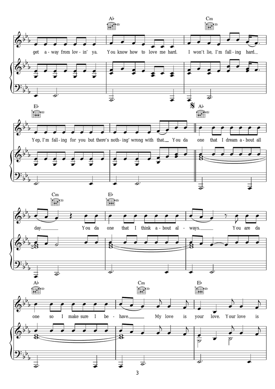 You Da One You Da One Piano, Vocal scores gallery preview page 3