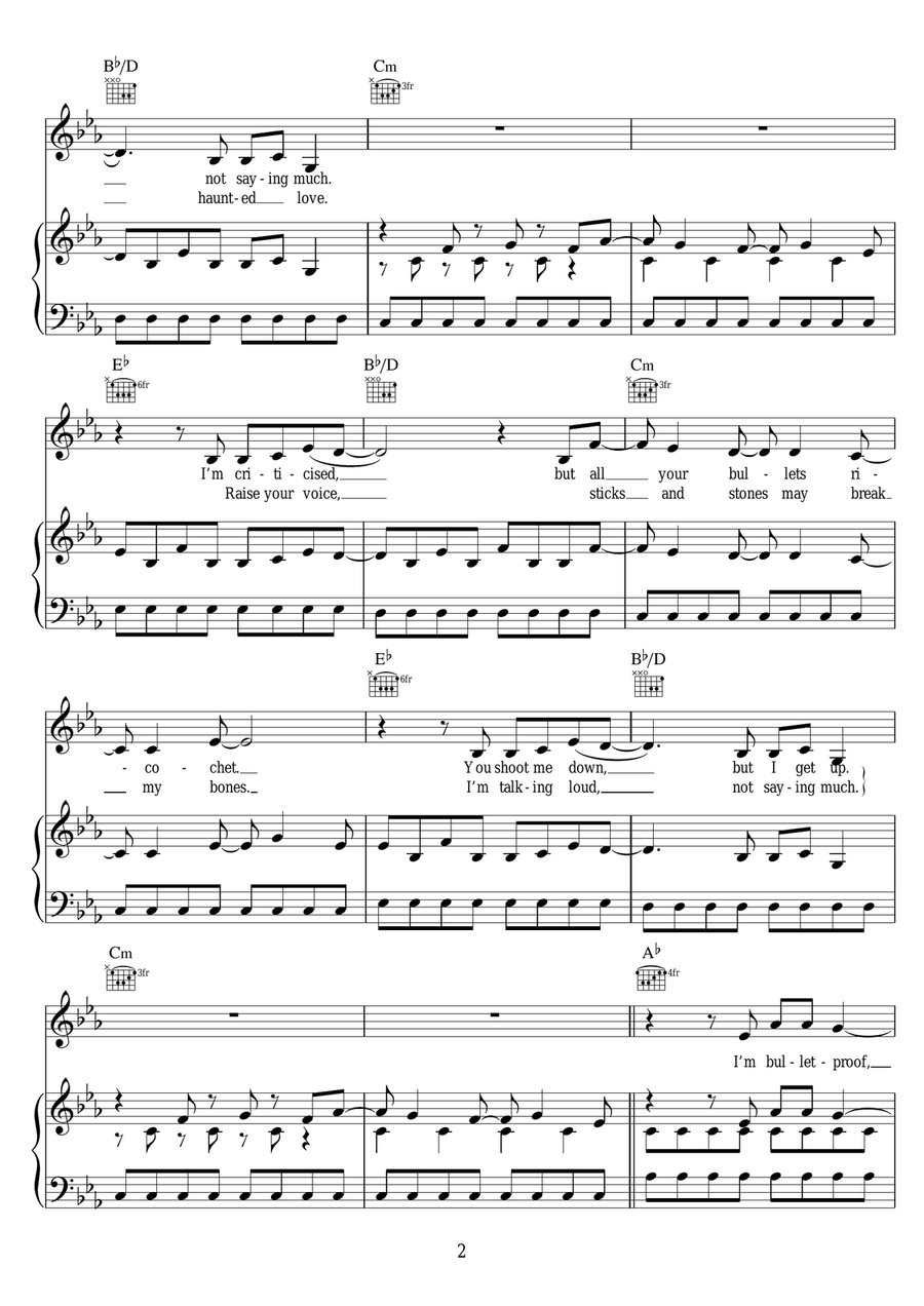 Titanium (featuring Sia) Piano, Vocal scores gallery preview page 2