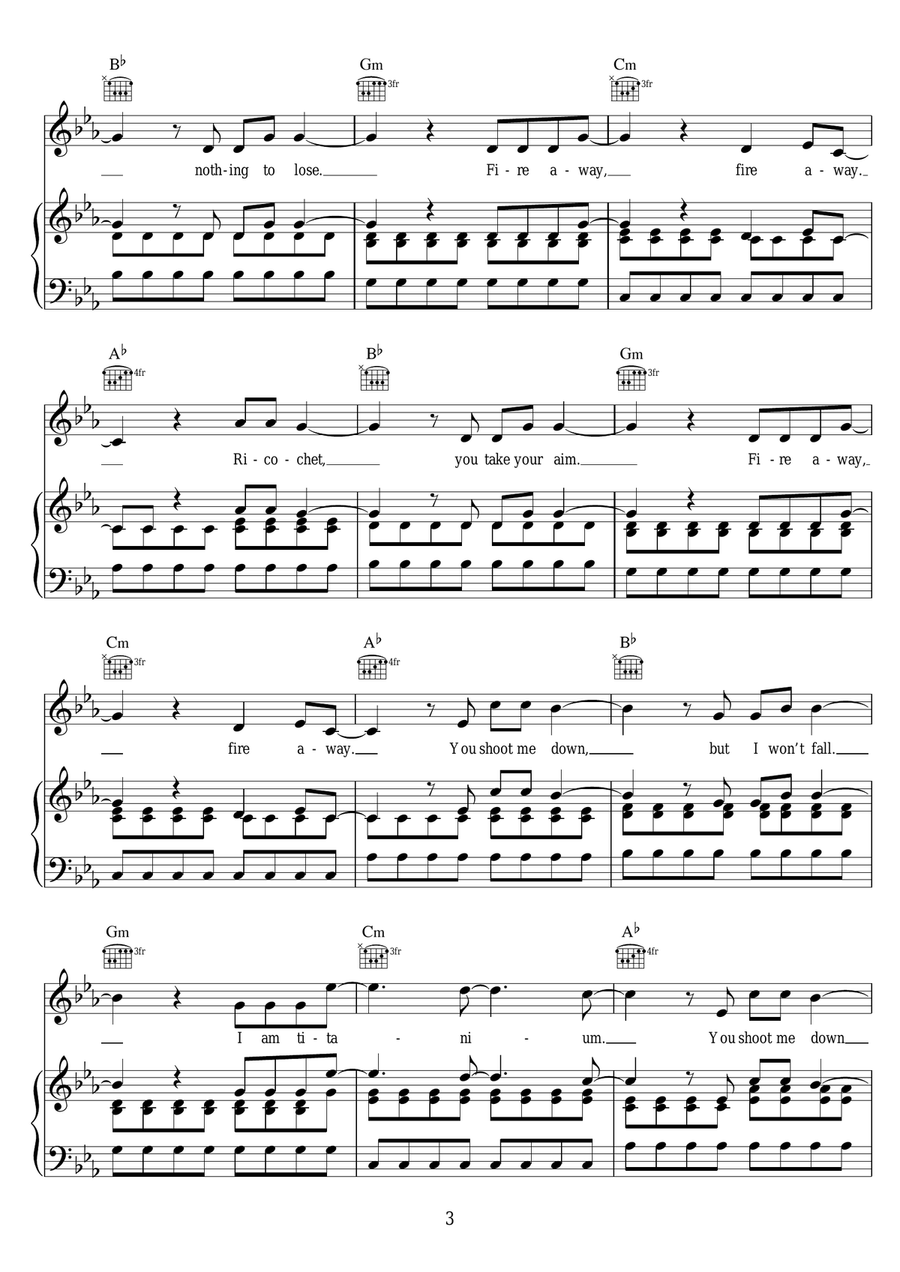 Titanium (featuring Sia) Piano, Vocal scores gallery preview page 3