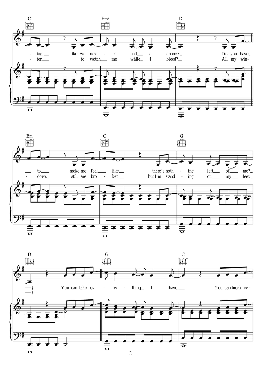 Skyscraper Skyscraper Piano, Vocal scores gallery preview page 2