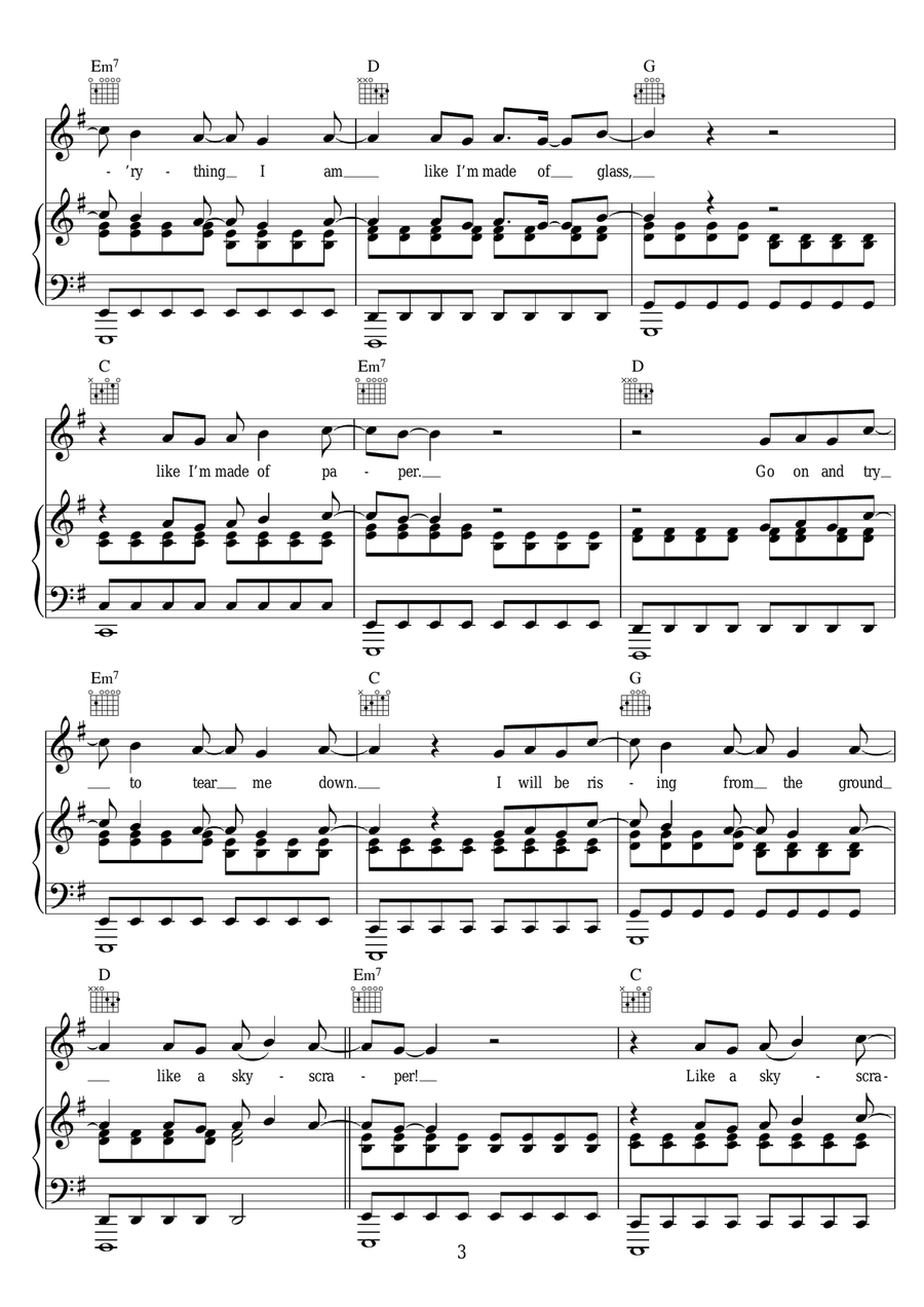 Skyscraper Skyscraper Piano, Vocal scores gallery preview page 3