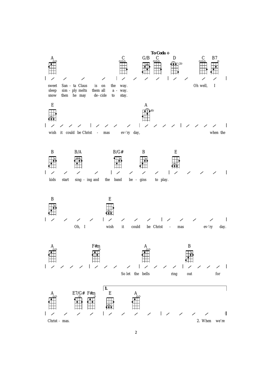 I Wish It Could Be Christmas Every Day Ukulele scores gallery preview page 2