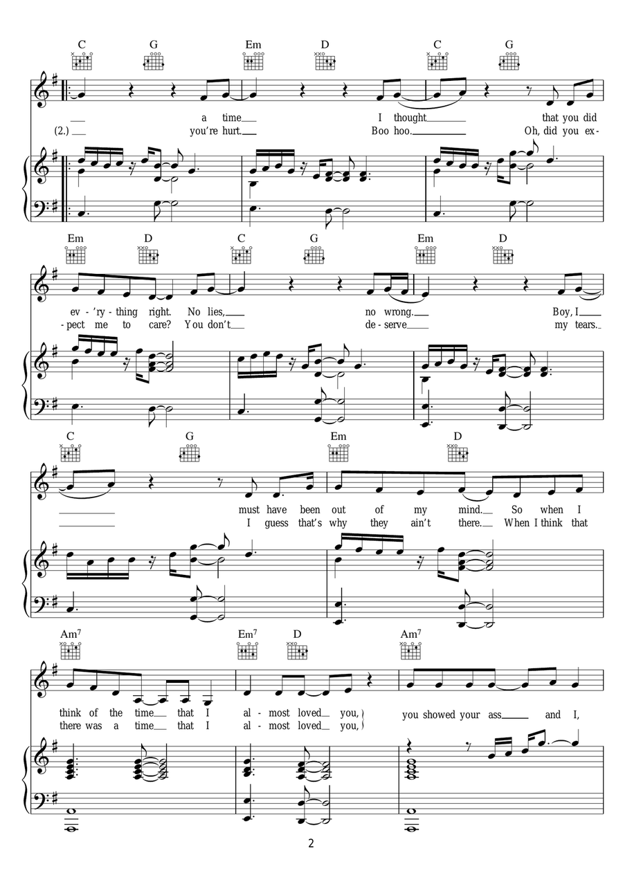 Best Thing I Never Had Best Thing I Never Had Piano, Vocal scores gallery preview page 2