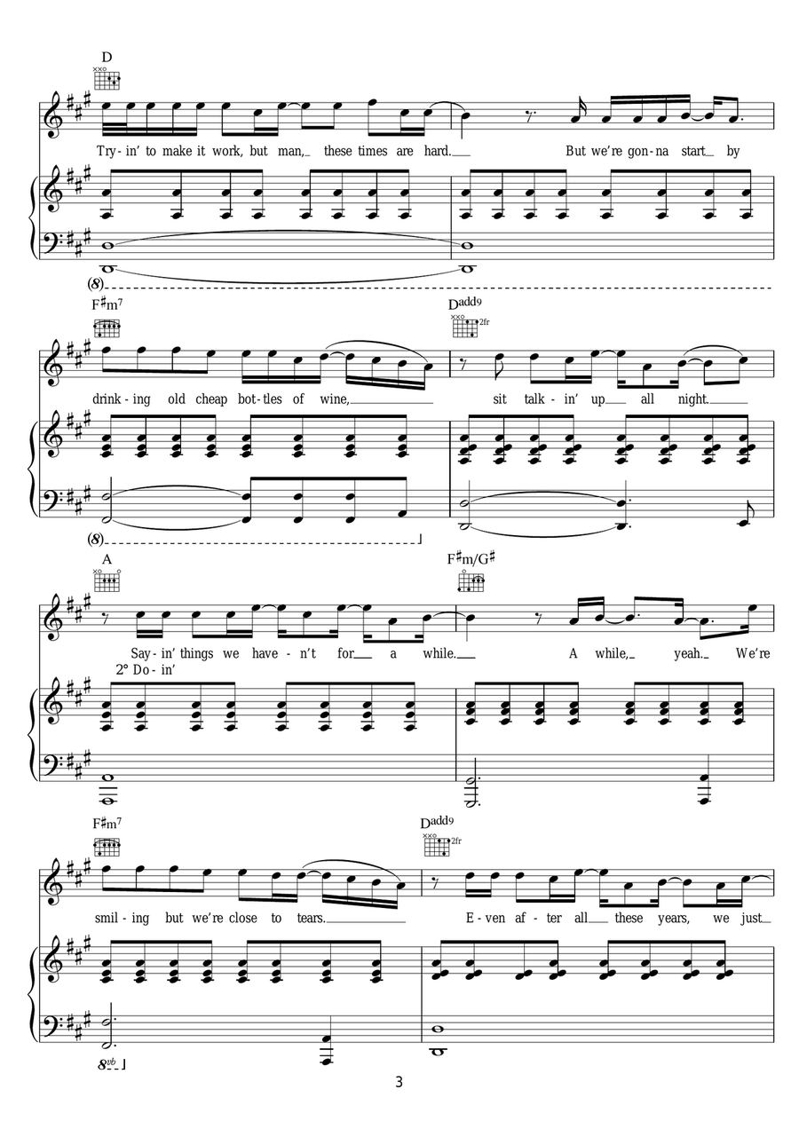 For The First Time For The First Time Piano, Vocal scores gallery preview page 3