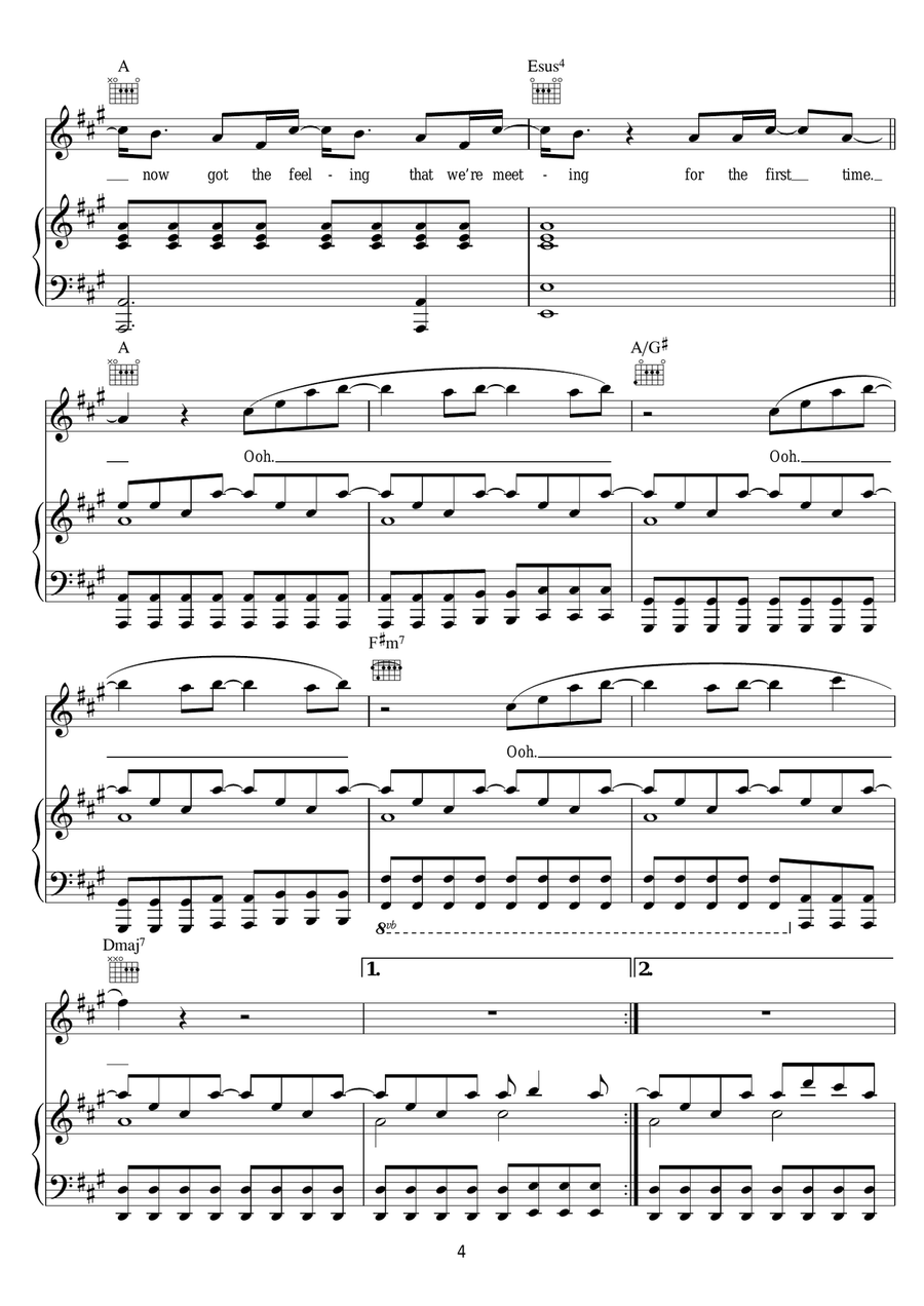 For The First Time For The First Time Piano, Vocal scores gallery preview page 4
