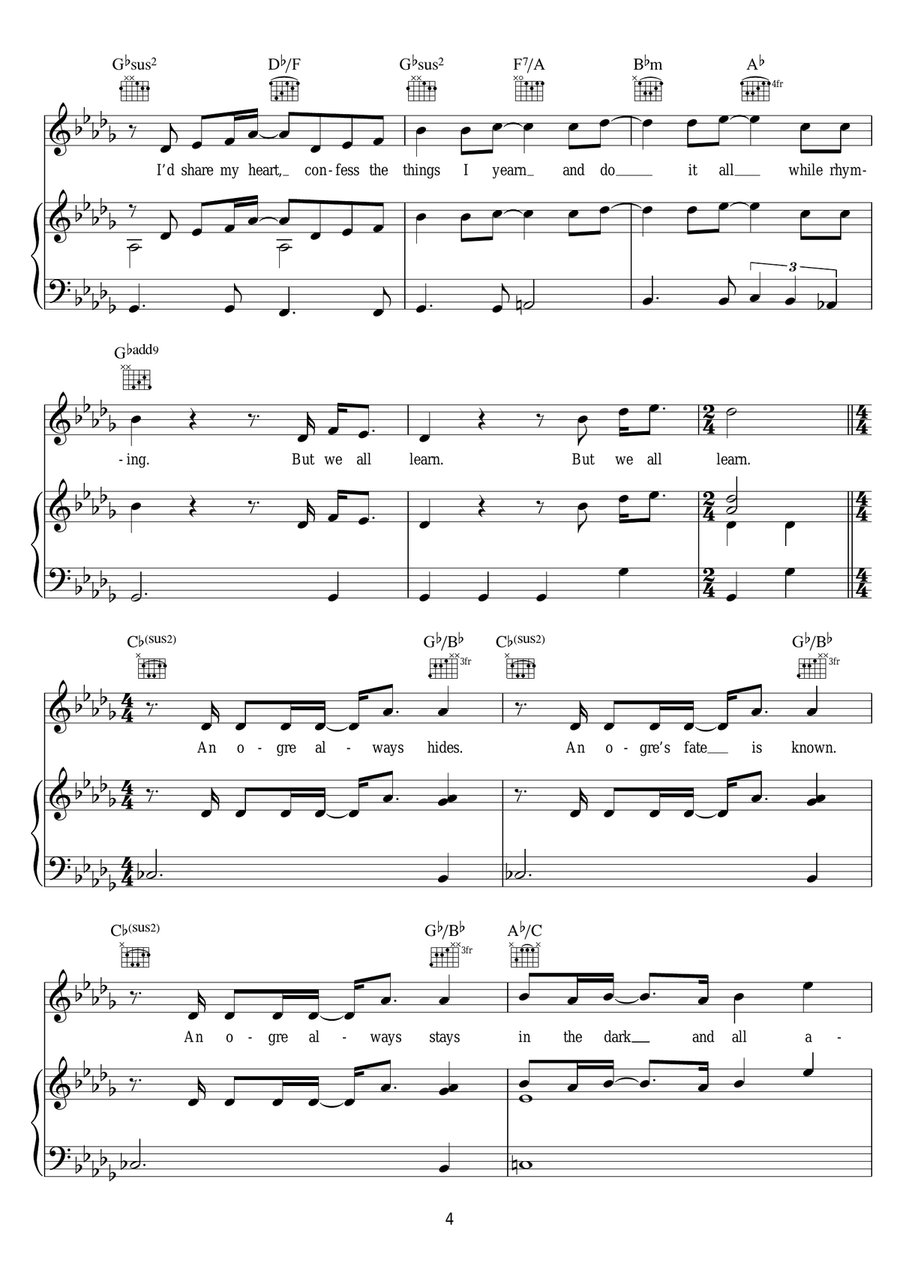 Who I'd Be (from 'Shrek The Musical') Piano, Vocal scores gallery preview page 4