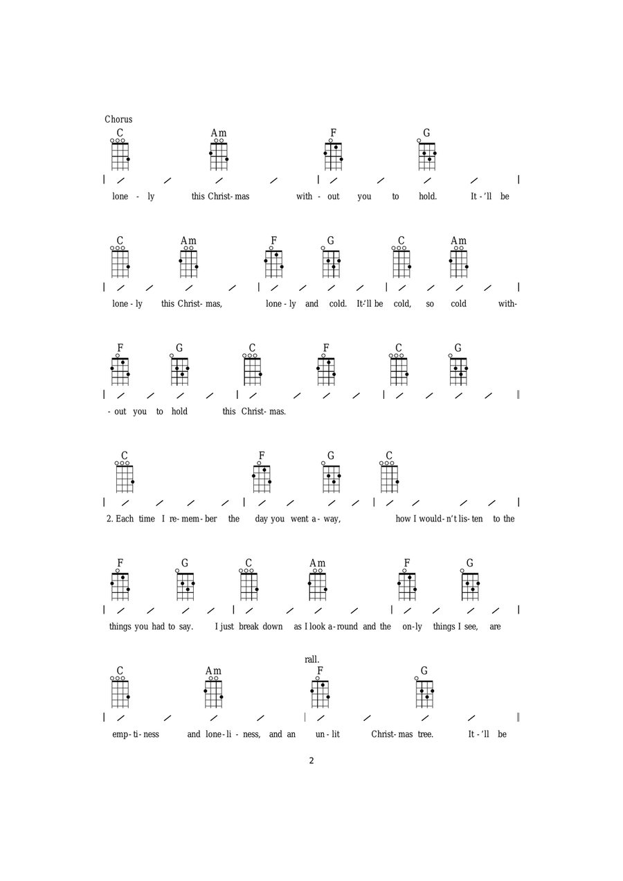 Lonely This Christmas Lonely This Christmas Ukulele scores gallery preview page 2