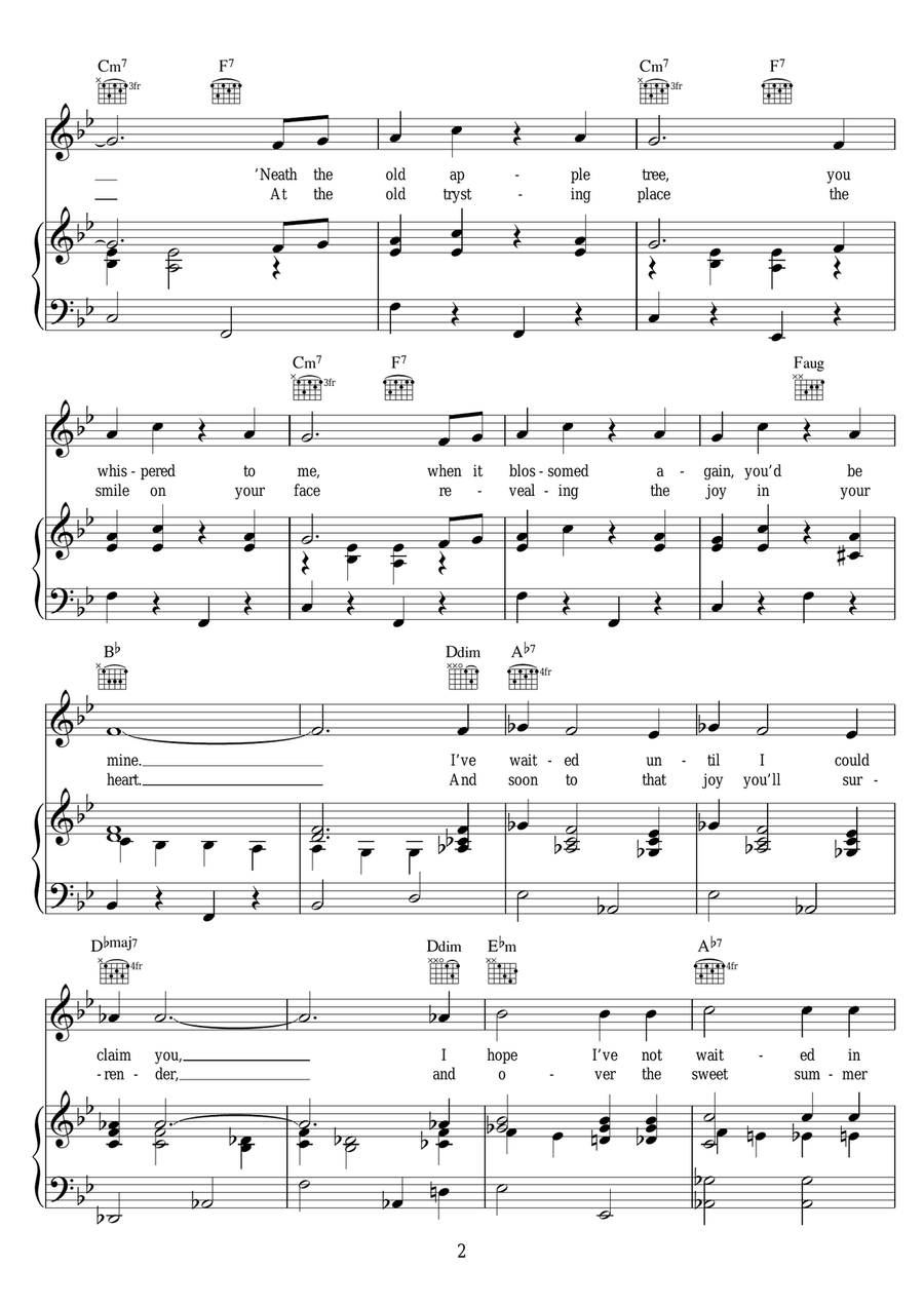 I'll Be With You In Apple Blossom Time Piano, Vocal scores gallery preview page 2