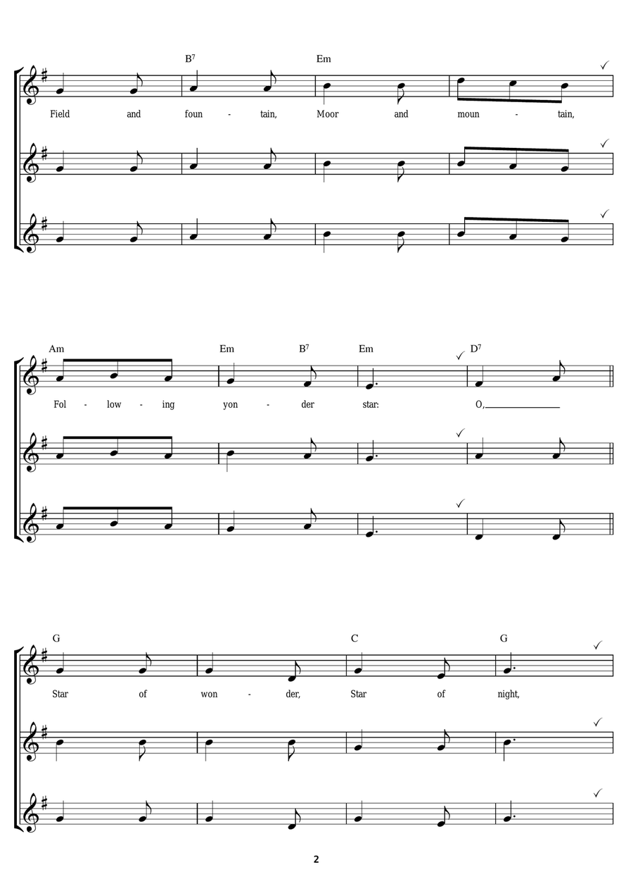 We Three Kings Of Orient Are Recorder scores gallery preview page 2