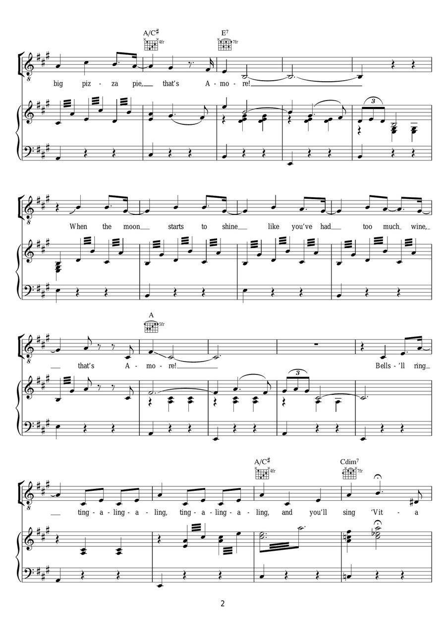 That's Amore (That's Love) Piano, Vocal scores gallery preview page 2
