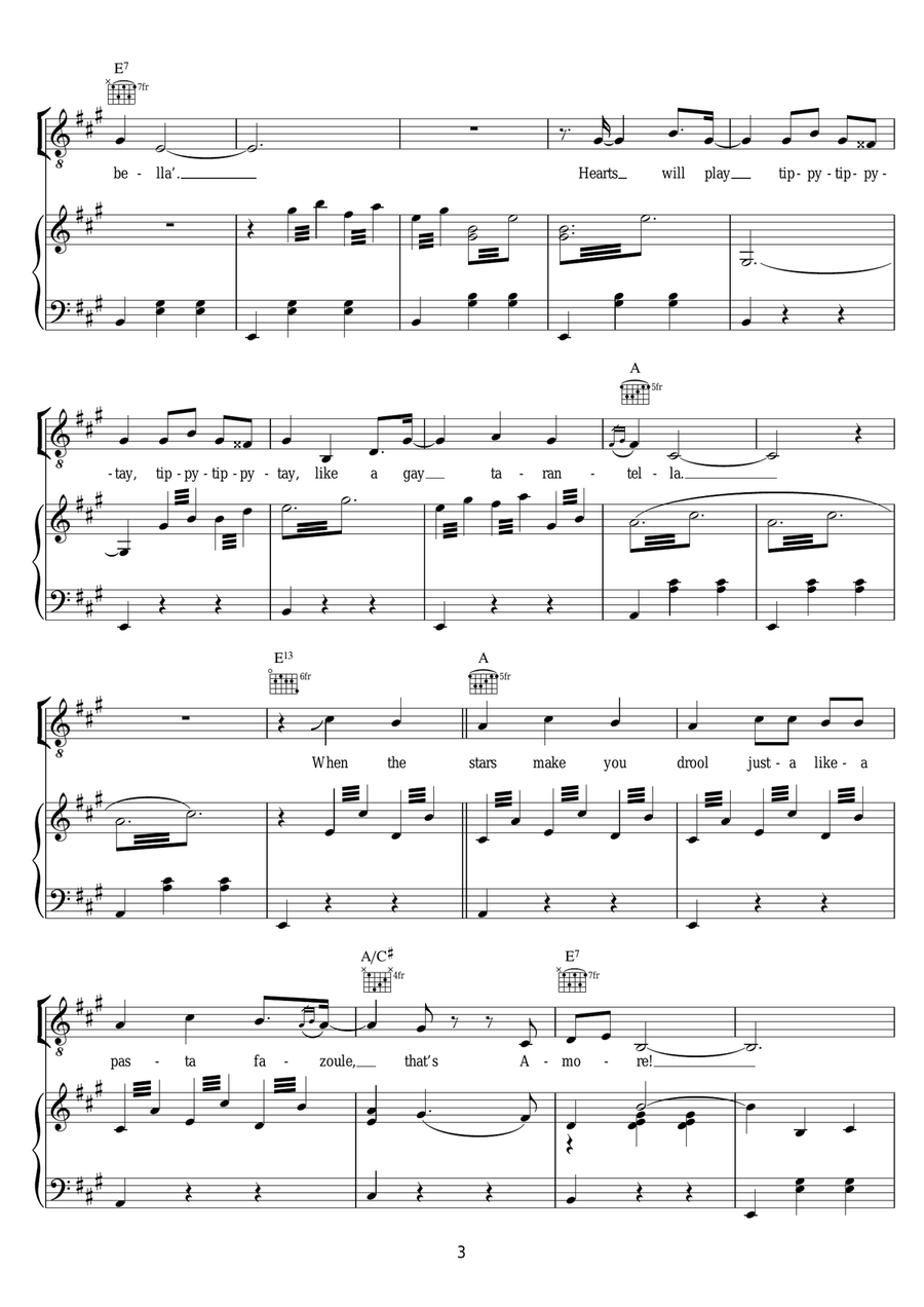 That's Amore (That's Love) Piano, Vocal scores gallery preview page 3