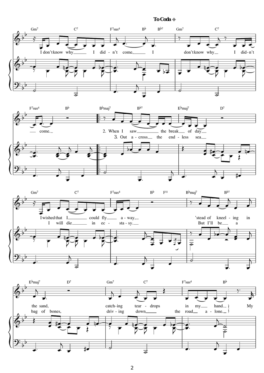 Don't Know Why Piano, Vocal scores gallery preview page 2