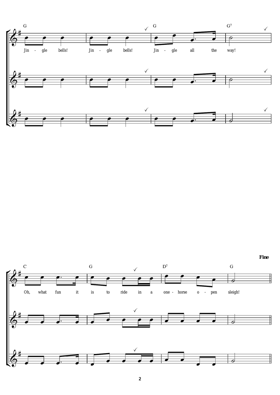 Jingle Bells Jingle Bells Recorder scores gallery preview page 2
