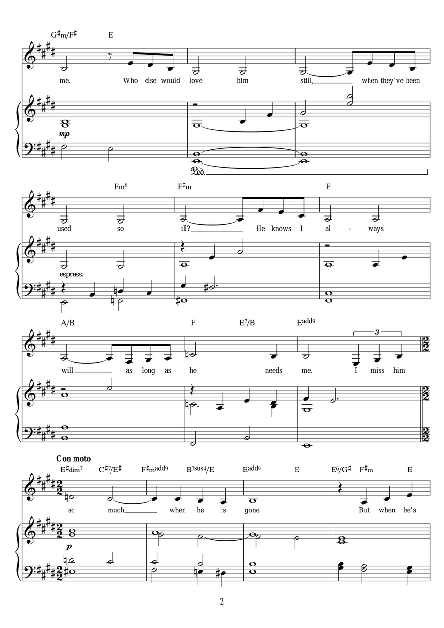 As Long As He Needs Me (from Oliver!) Piano, Vocal scores gallery preview page 2