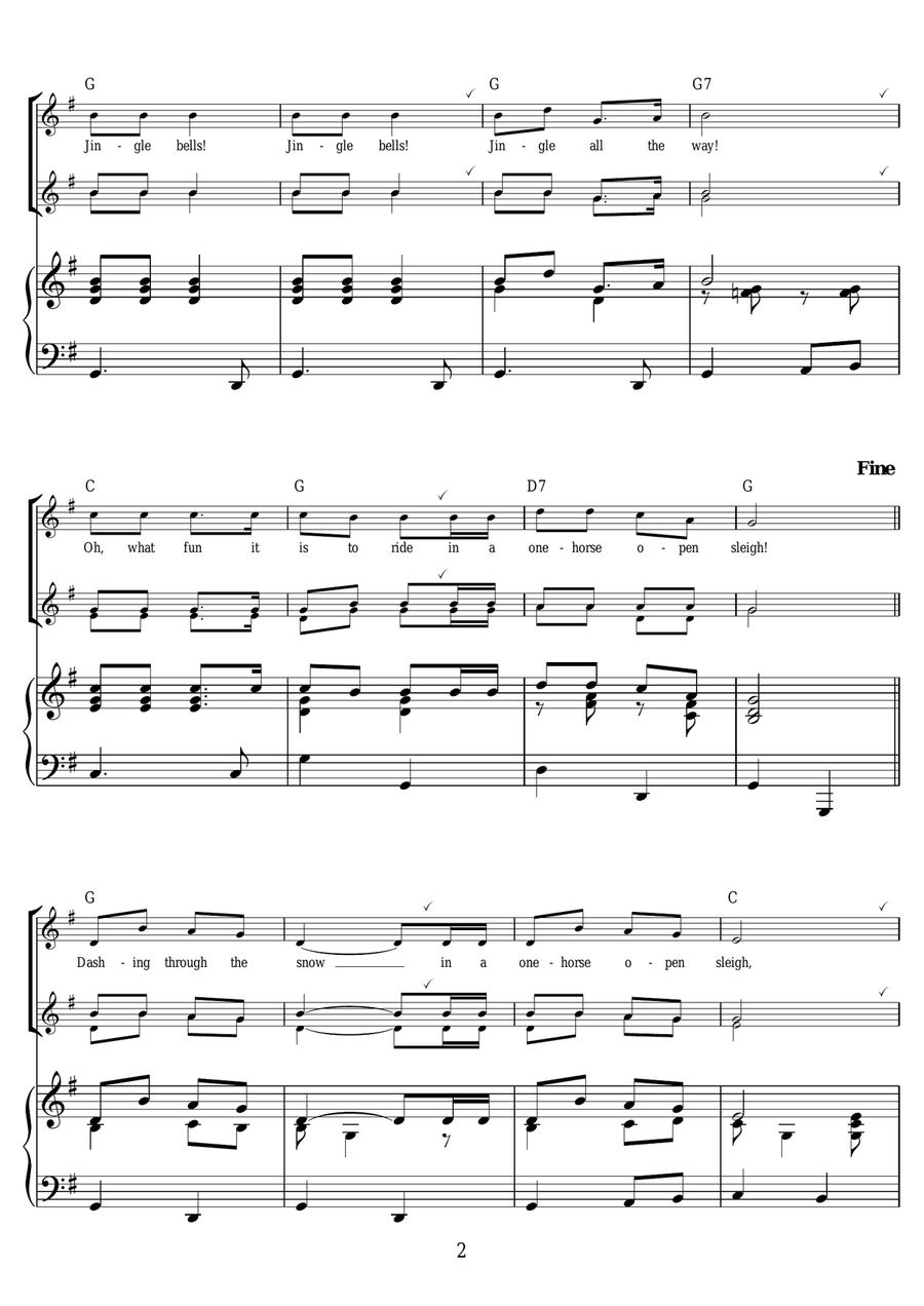 Jingle Bells Jingle Bells Recorder scores gallery preview page 2