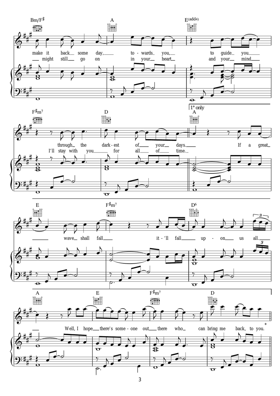 Wherever You Will Go Wherever You Will Go Piano, Vocal scores gallery preview page 3
