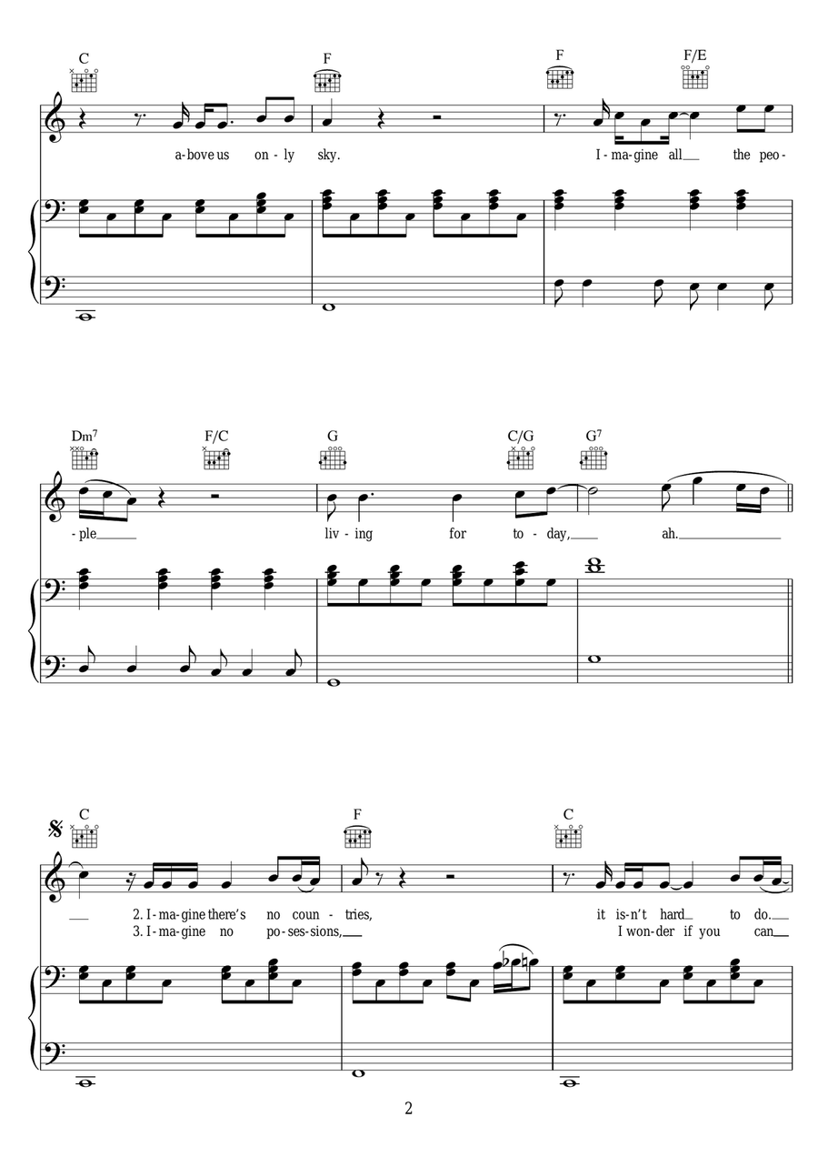 Imagine Imagine Piano, Vocal scores gallery preview page 2