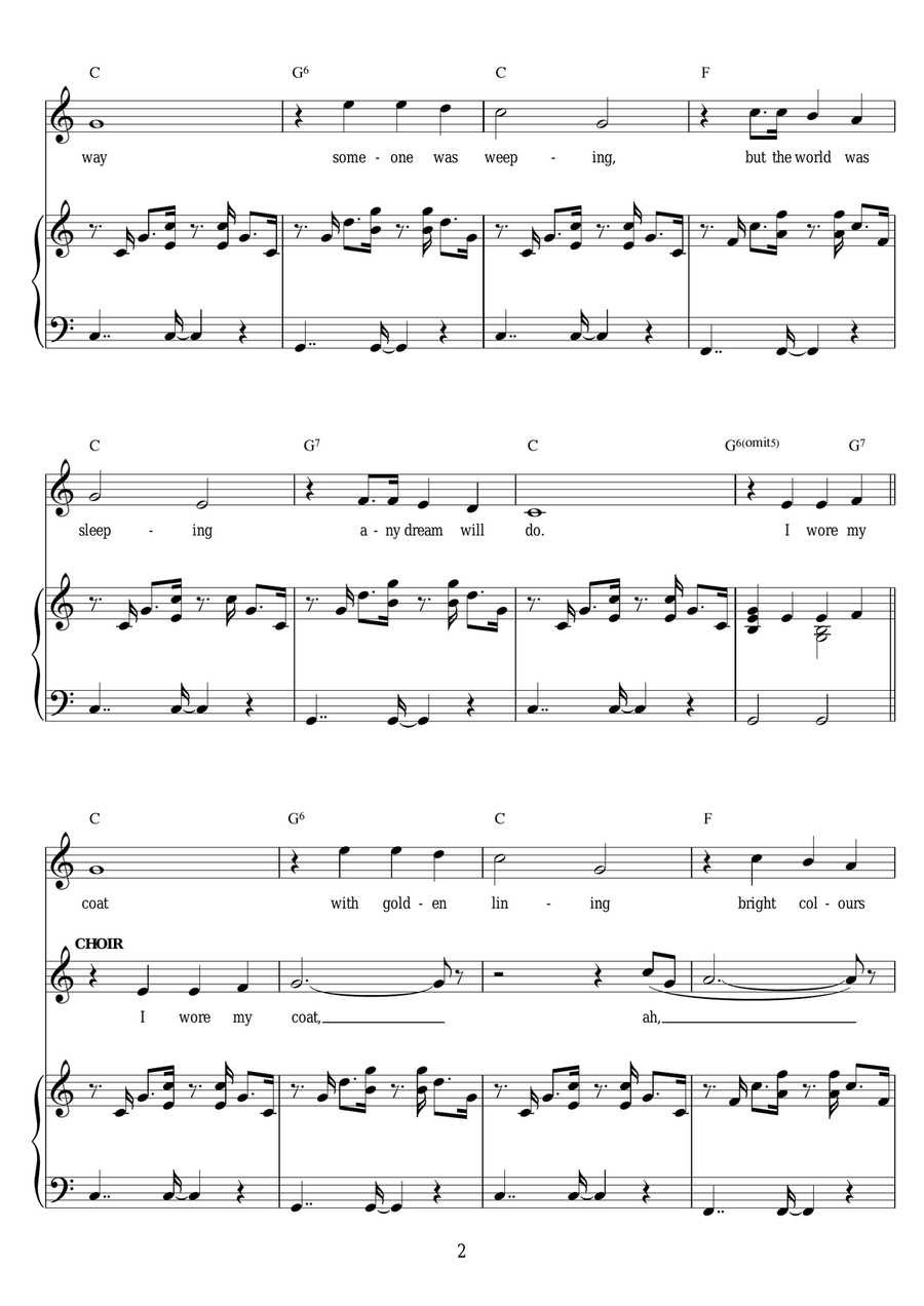 Any Dream Will Do (from Joseph And The Amazing Technicolor Dreamcoat) Piano, Vocal scores gallery preview page 2