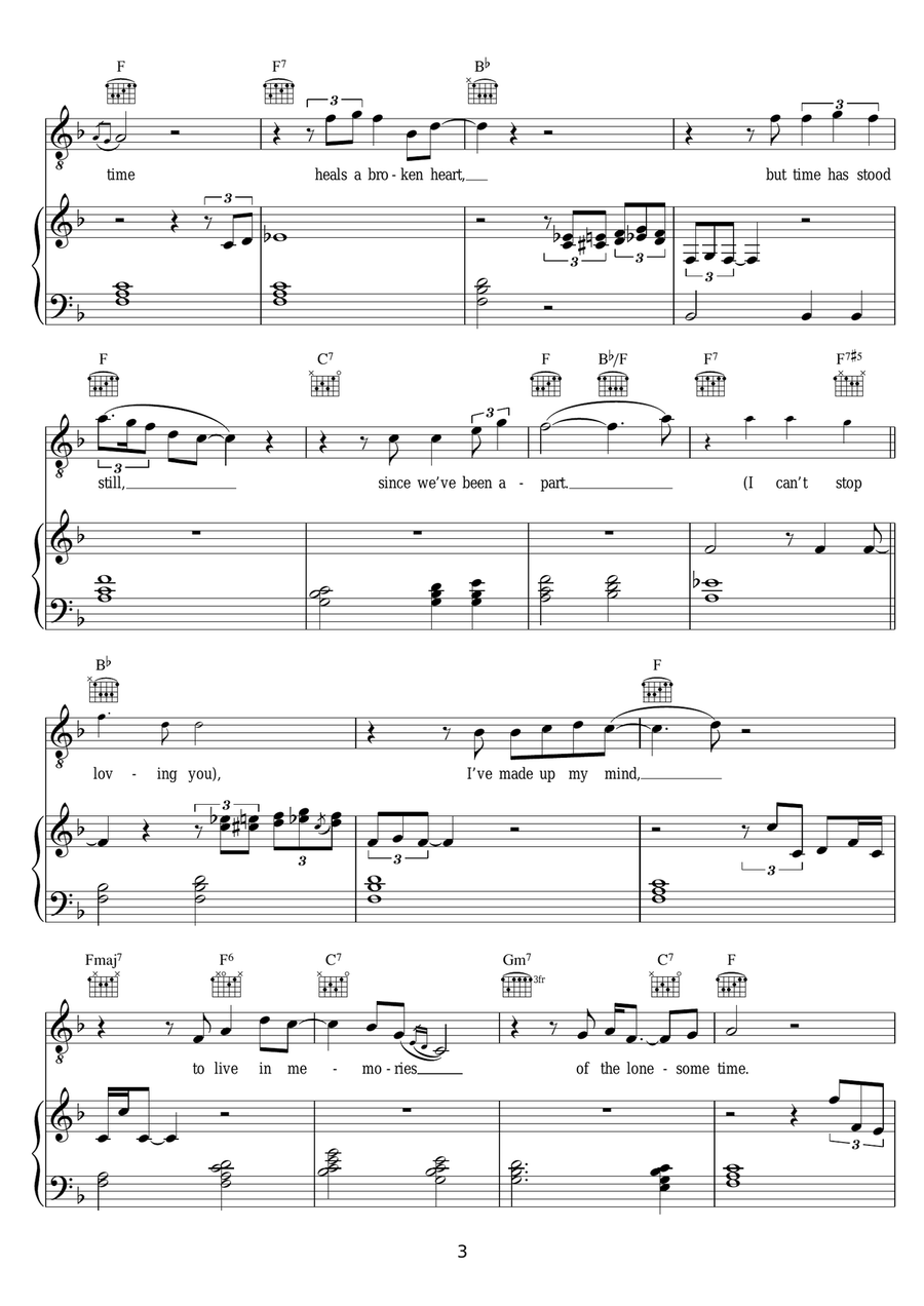 I Can't Stop Loving You I Can't Stop Loving You Piano, Vocal scores gallery preview page 3